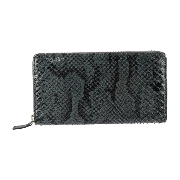 Gucci Zip Around Long Wallet Python Gray